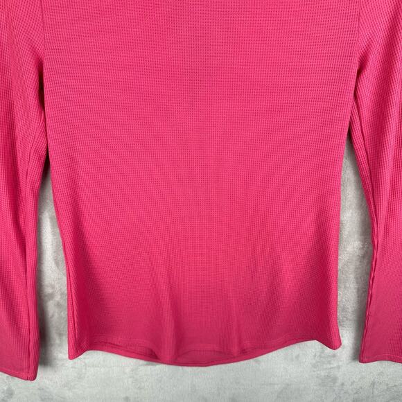 Athleta Wind Down Sleep Top Womens XS Pink Waffle Knit Long Sleeve Loungewear - Picture 6 of 14